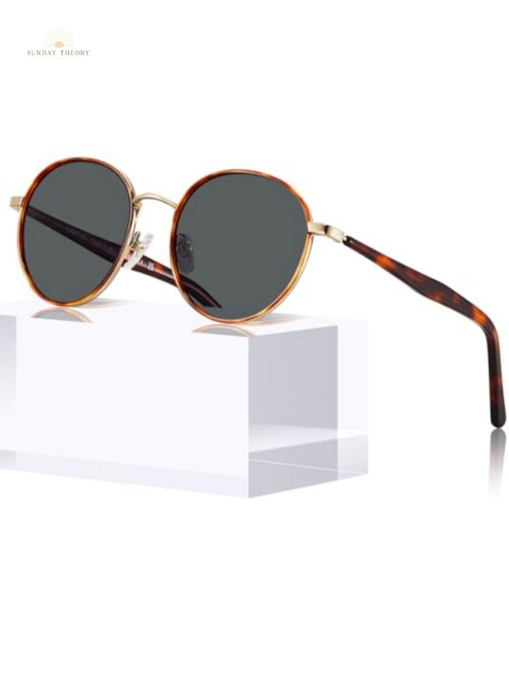 Polarized Vintage Round Sunglasses UV Protection Acetate & Metal Women's Retro